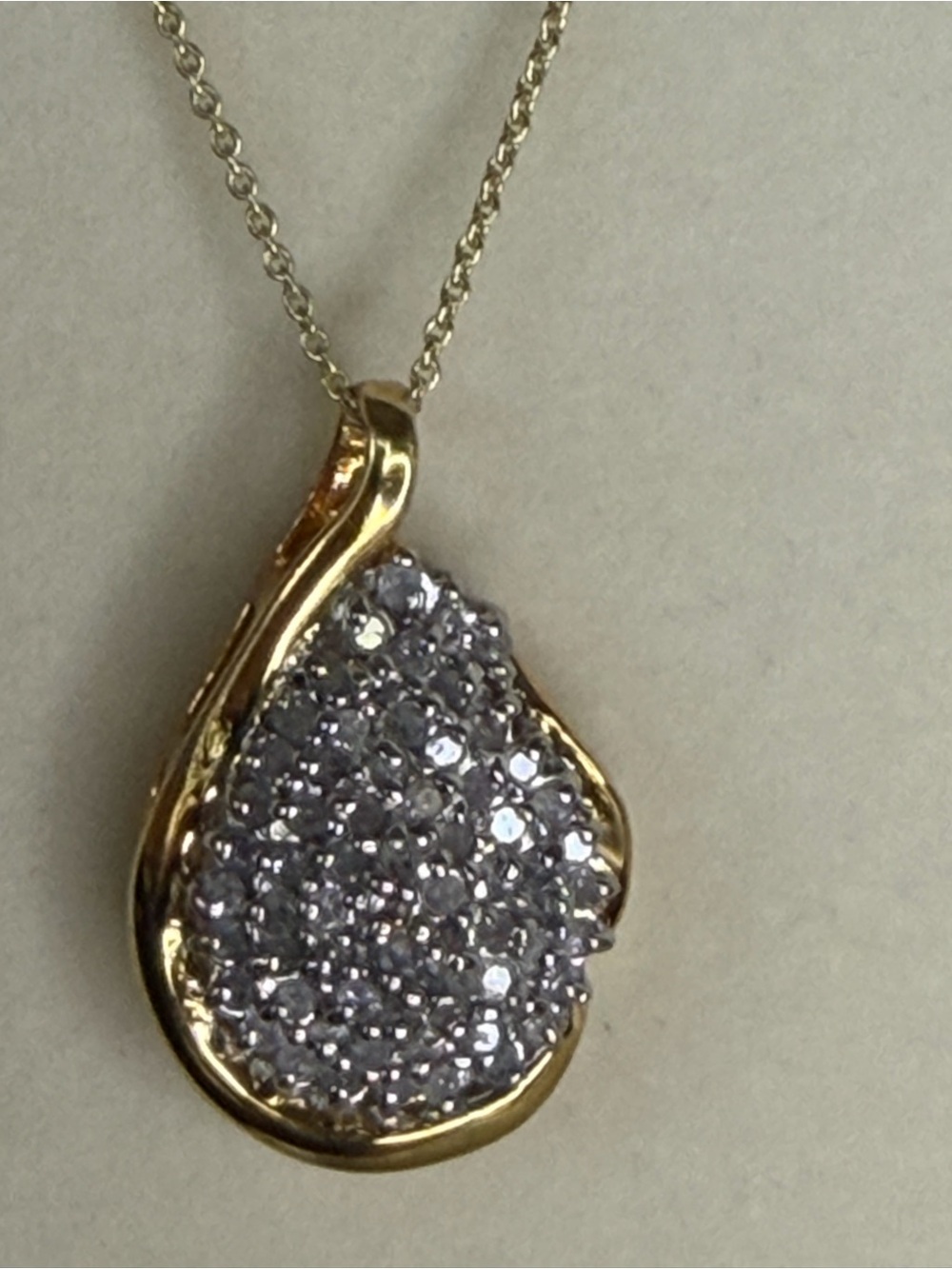 1ct Diamond ClusterTeardrop  Pendant Necklace - Women Jewelry